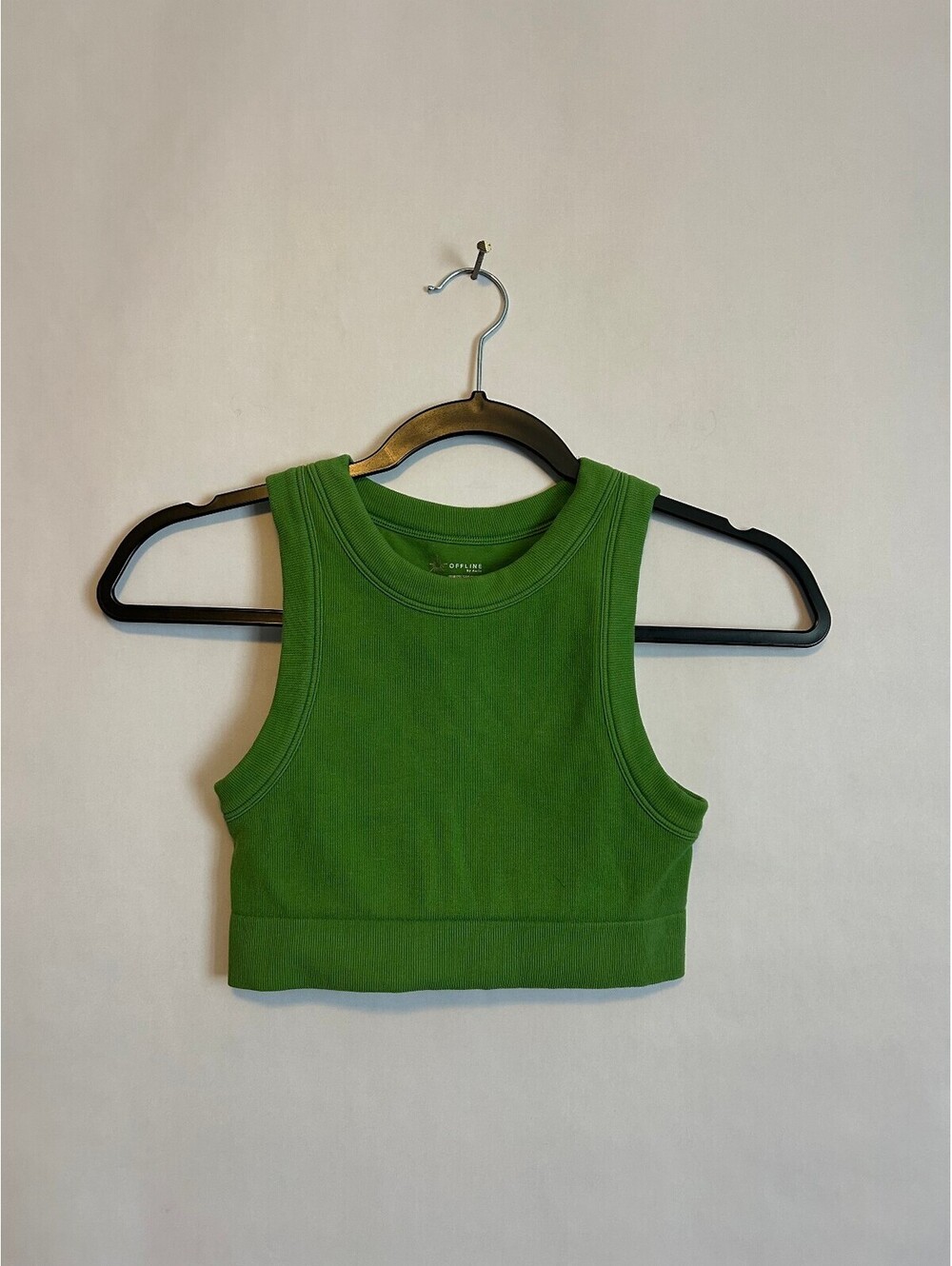 Offline by Aerie Green Ribbed Crop Tank XS